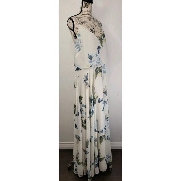 Jenny Yoo Collection SZ 16 Maxi Dress Floral Spaghetti Strap Gown Layered - Picture 4 of 10